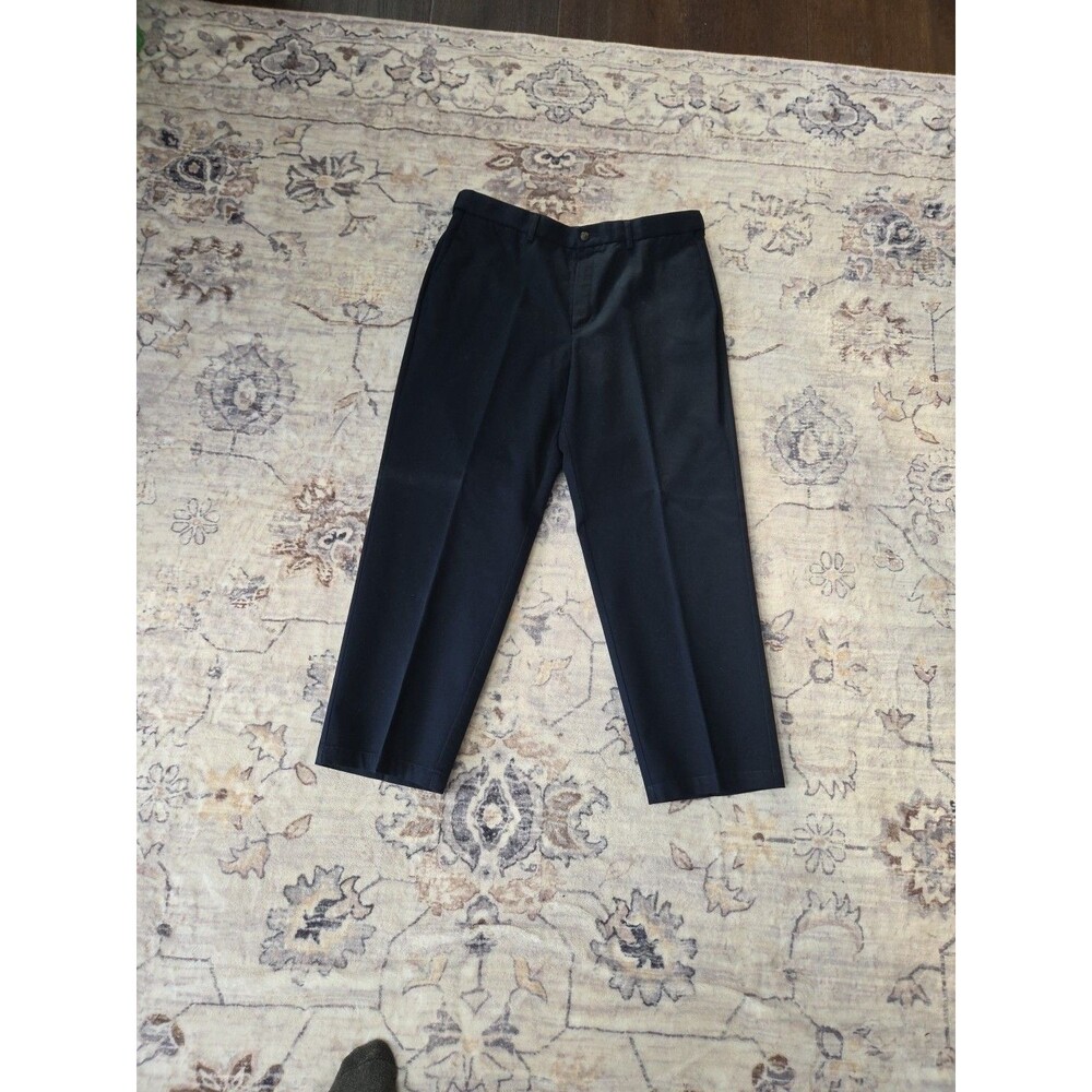 #24 Haggar select no iron cotton men's pants 38x29 navy Blue 100% cotton
